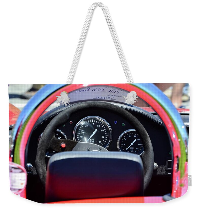  Weekender Tote Bag featuring the photograph Classic Sports Car Details #1 by Dean Ferreira