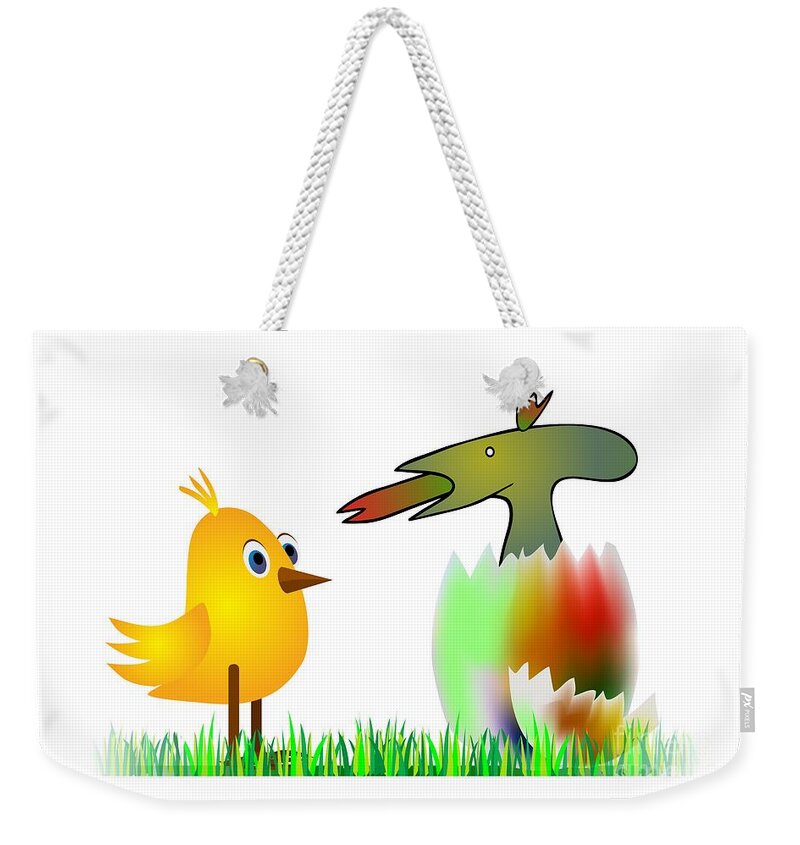 Easter Weekender Tote Bag featuring the digital art Close Encounters of the Third Kind #1 by Michal Boubin