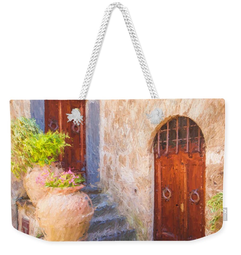 Bagnoregio Weekender Tote Bag featuring the photograph Courtyard of Tuscany by David Letts