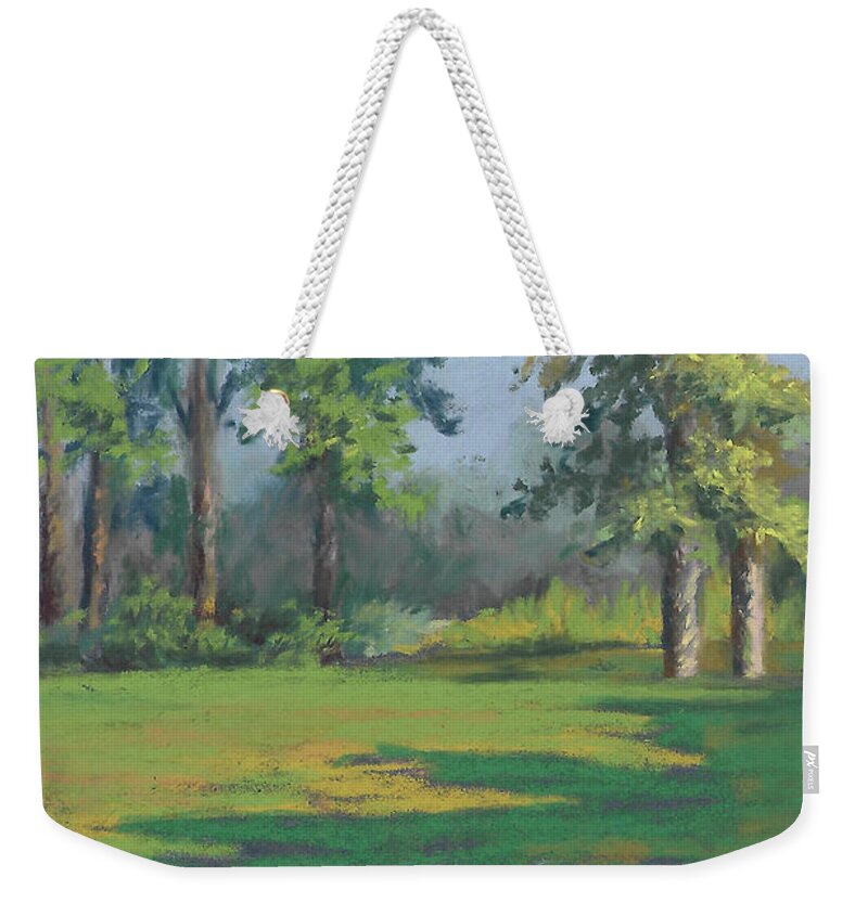 Ohio Landscape Painting Of Trees Weekender Tote Bag featuring the painting Daddy John's Paradise by Terri Meyer