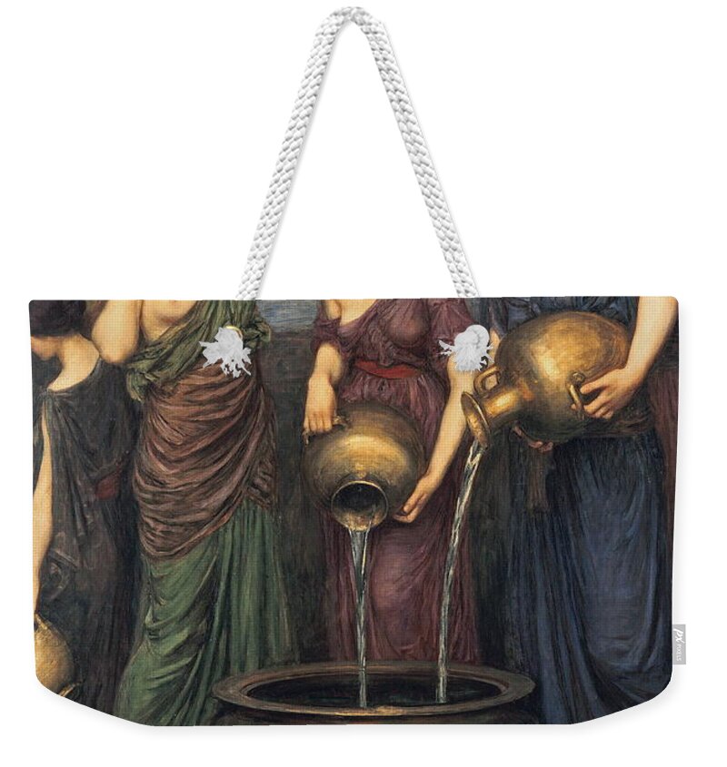John William Waterhouse Weekender Tote Bag featuring the painting Danaides #3 by John William Waterhouse