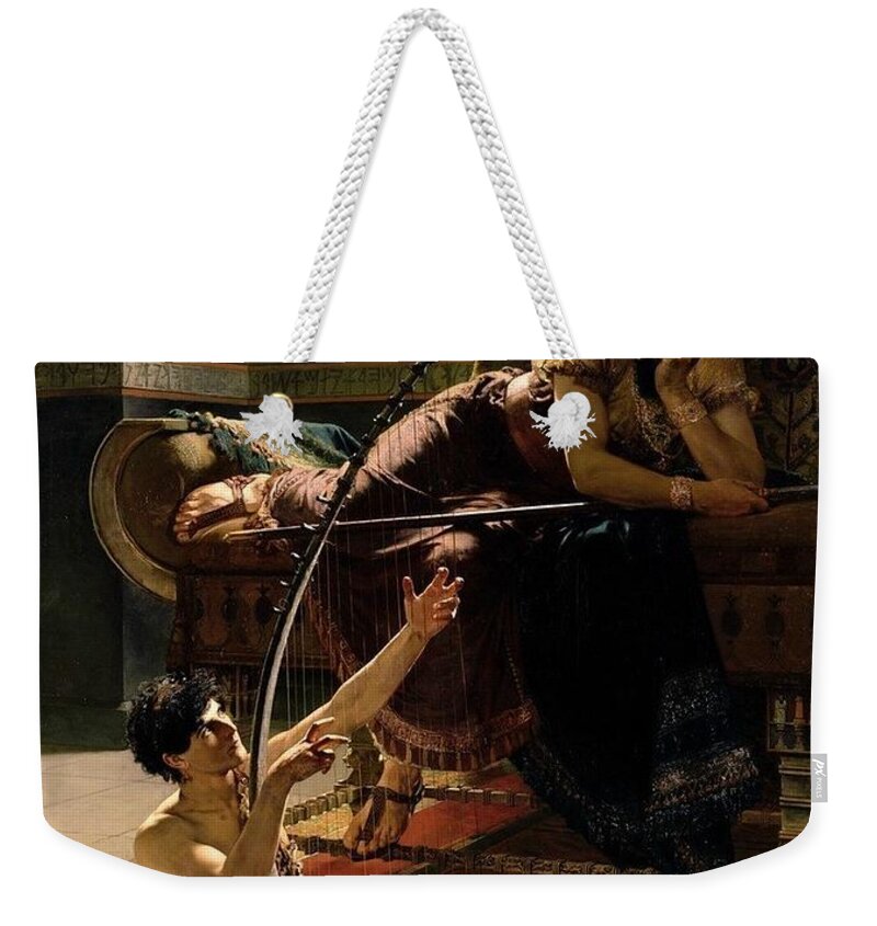 Julius Kronberg Weekender Tote Bag featuring the painting David and Saul by Julius Kronberg