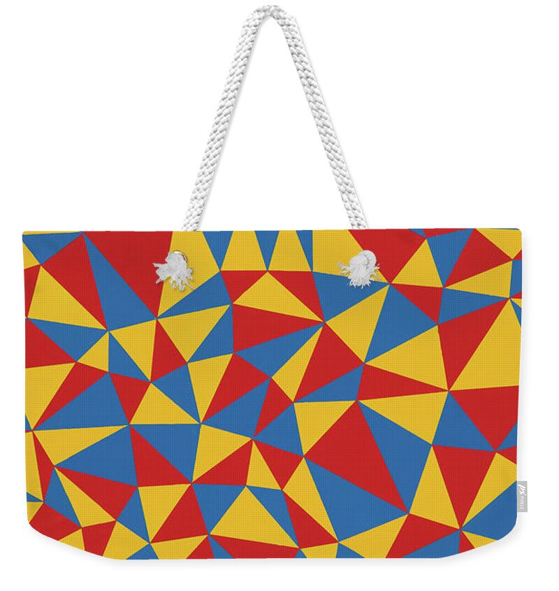 Abstract Weekender Tote Bag featuring the painting Delaunay Triptych Panel 1 by Janet Hansen