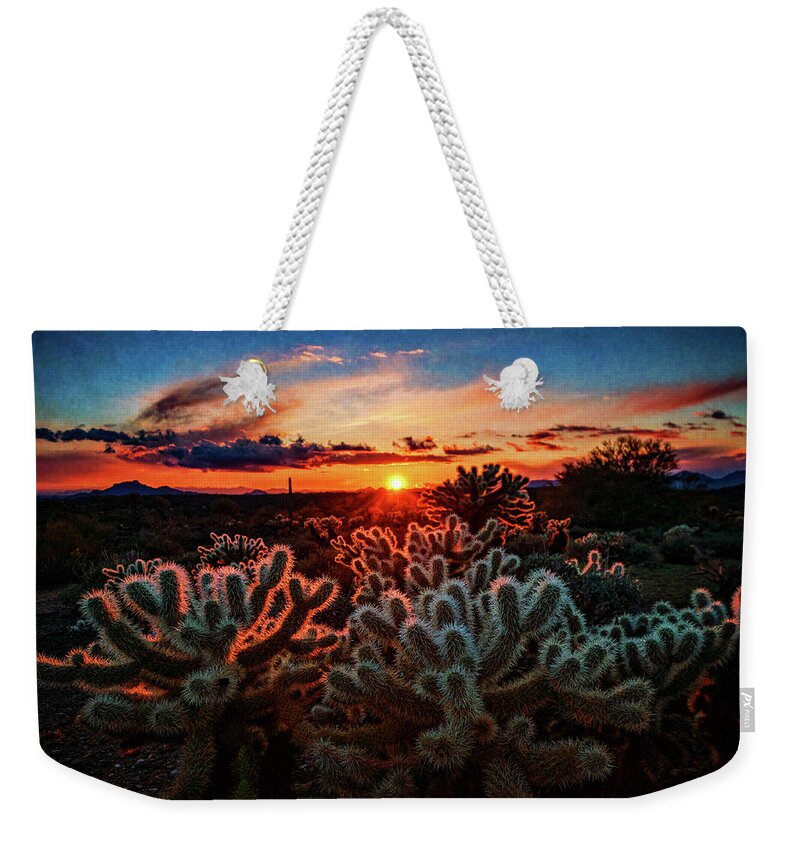 Arizona Weekender Tote Bag featuring the photograph Desert Sunset #2 by Saija Lehtonen
