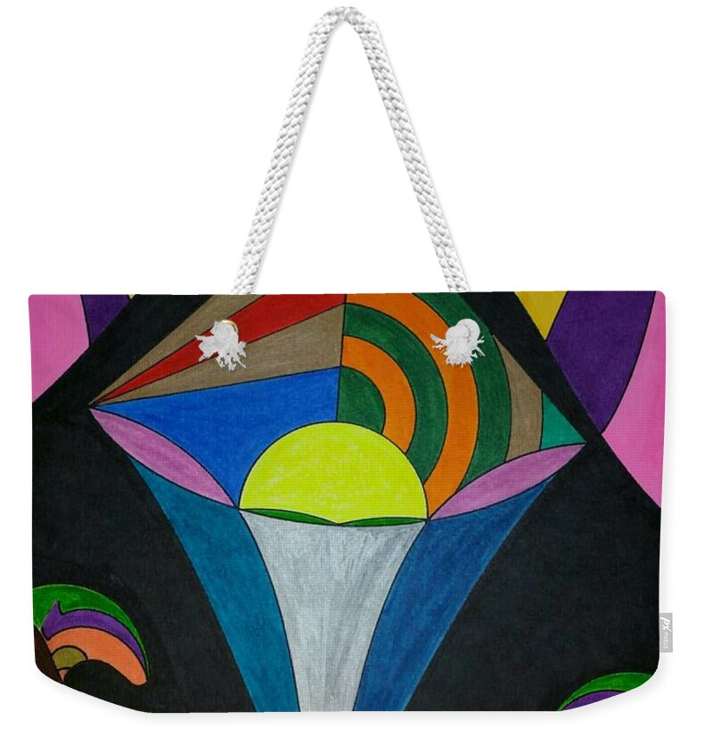 Geometric Art Weekender Tote Bag featuring the painting Dream 313 by S S-ray