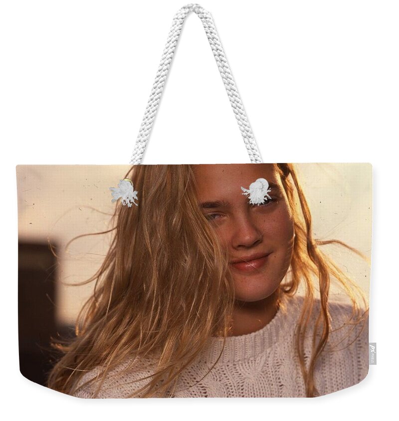 Drew Barrymore Weekender Tote Bag featuring the photograph Drew Barrymore #1 by Jackie Russo