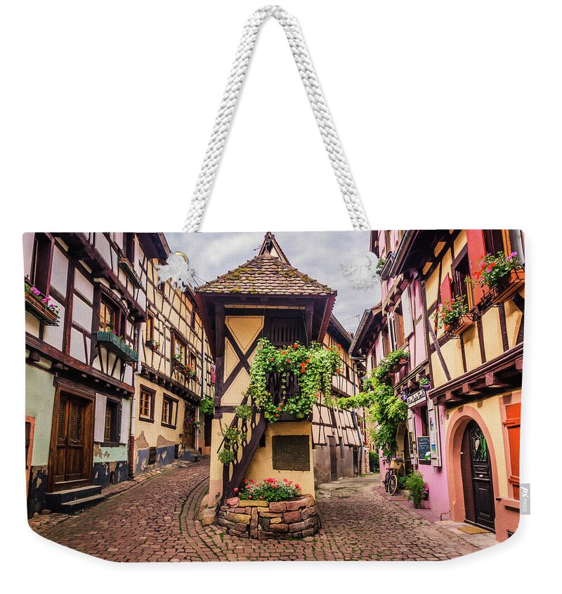 Alsace Weekender Tote Bag featuring the photograph Eguisheim's Best Spot #1 by Rebekah Zivicki