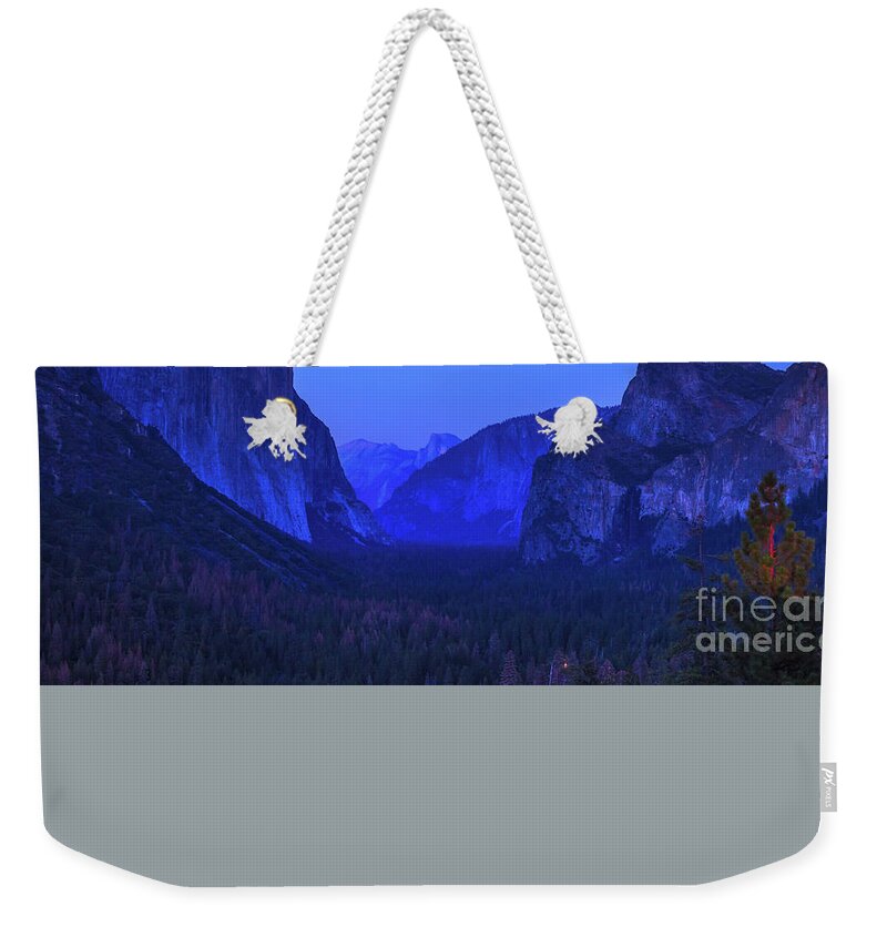 Yosemite Weekender Tote Bag featuring the photograph El Capitan blue hour #1 by Benny Marty