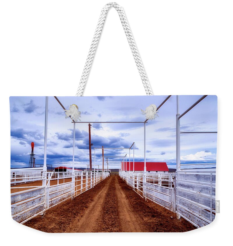 Corrals Weekender Tote Bag featuring the photograph Empty Corrals #1 by Mountain Dreams