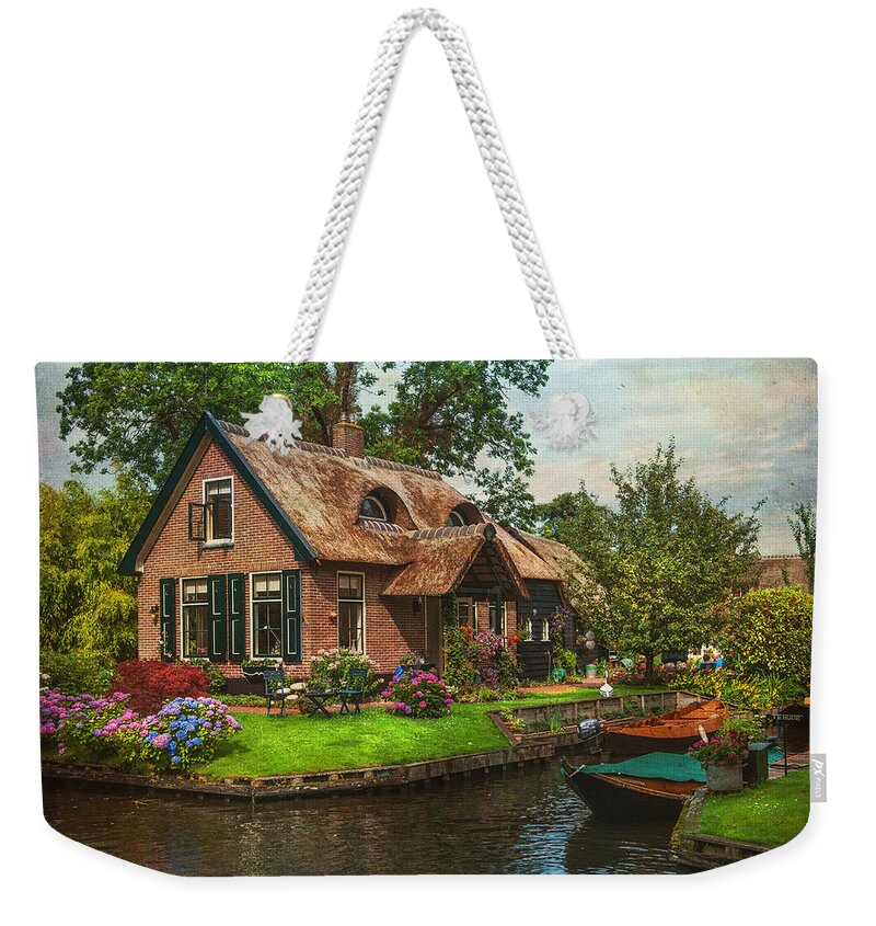 Netherlands Weekender Tote Bag featuring the photograph Fairytale House. Giethoorn. Venice of the North by Jenny Rainbow