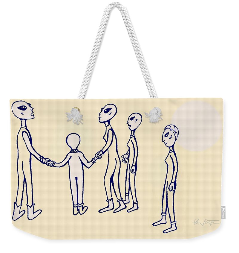 Family Weekender Tote Bag featuring the drawing Family #1 by Hartmut Jager