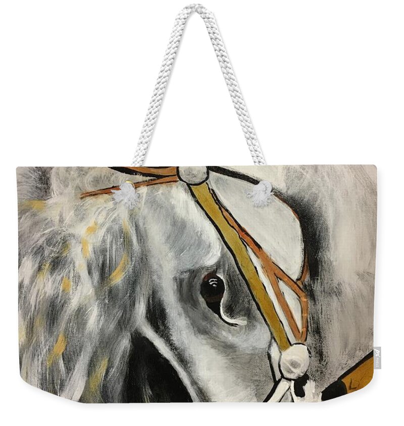Horse Weekender Tote Bag featuring the painting Fantasy Horse #1 by David Bartsch
