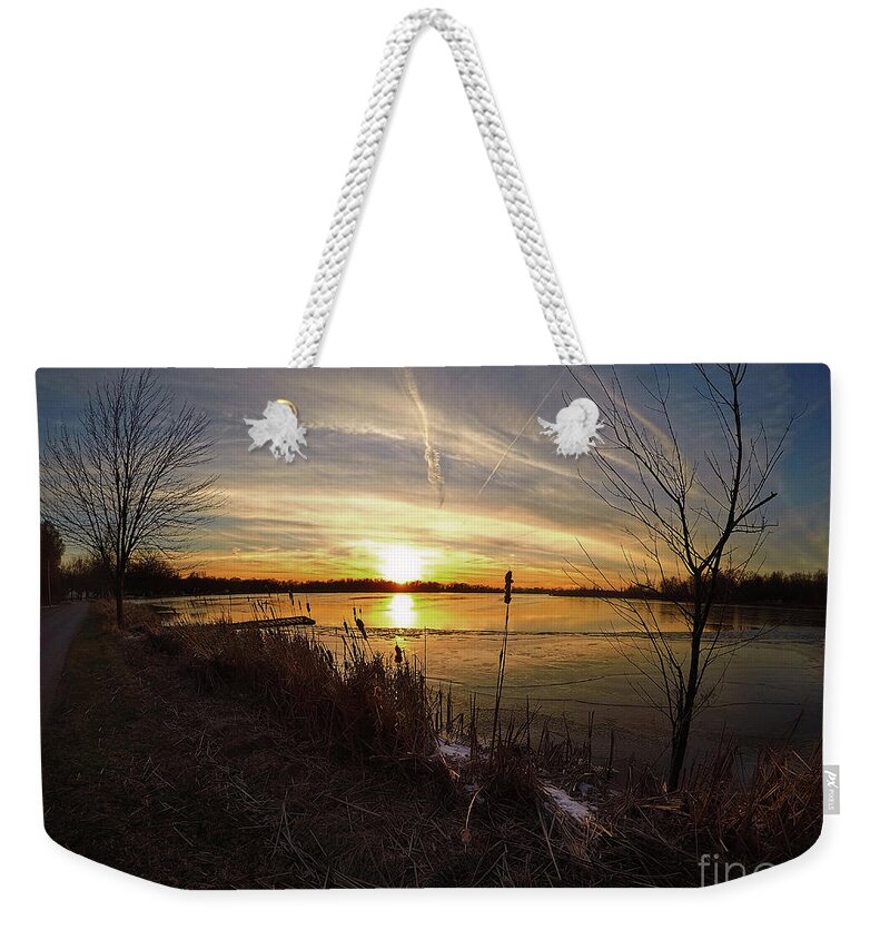 Sunset Weekender Tote Bag featuring the photograph Final Light #1 by David Arment