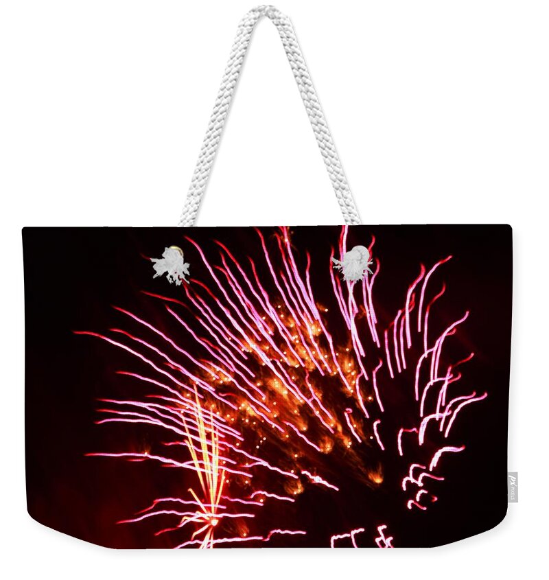 Firework Weekender Tote Bag featuring the photograph Fireworks #1 by Donn Ingemie