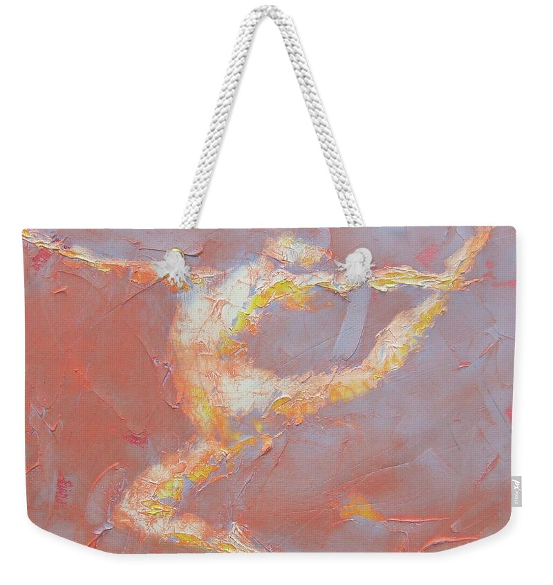 Dance Weekender Tote Bag featuring the painting Flight Of Fancy #1 by Emily Page