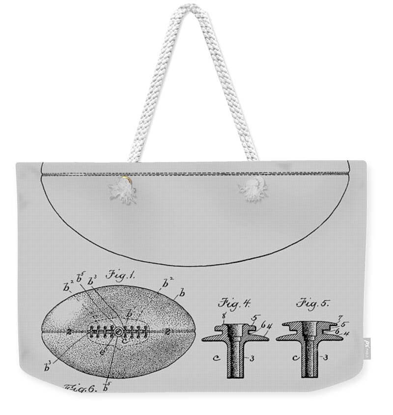 American Football Weekender Tote Bag featuring the photograph Football Patent Drawing From 1903 #2 by Chris Smith