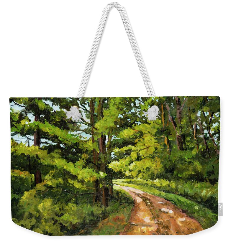 Impressionism Weekender Tote Bag featuring the painting Forest Pathway #1 by Ingrid Dohm