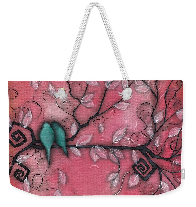 Whimsical Tree Weekender Tote Bag featuring the painting Forever by Abril Andrade