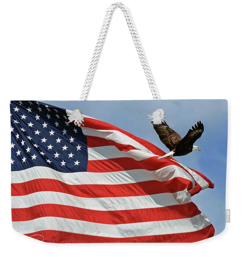 American Flag Weekender Tote Bag featuring the photograph Freedom by Jackson Pearson
