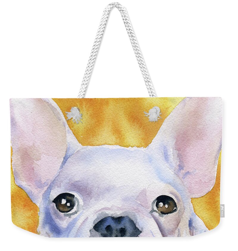 French Weekender Tote Bag featuring the painting French Bulldog by David Rogers