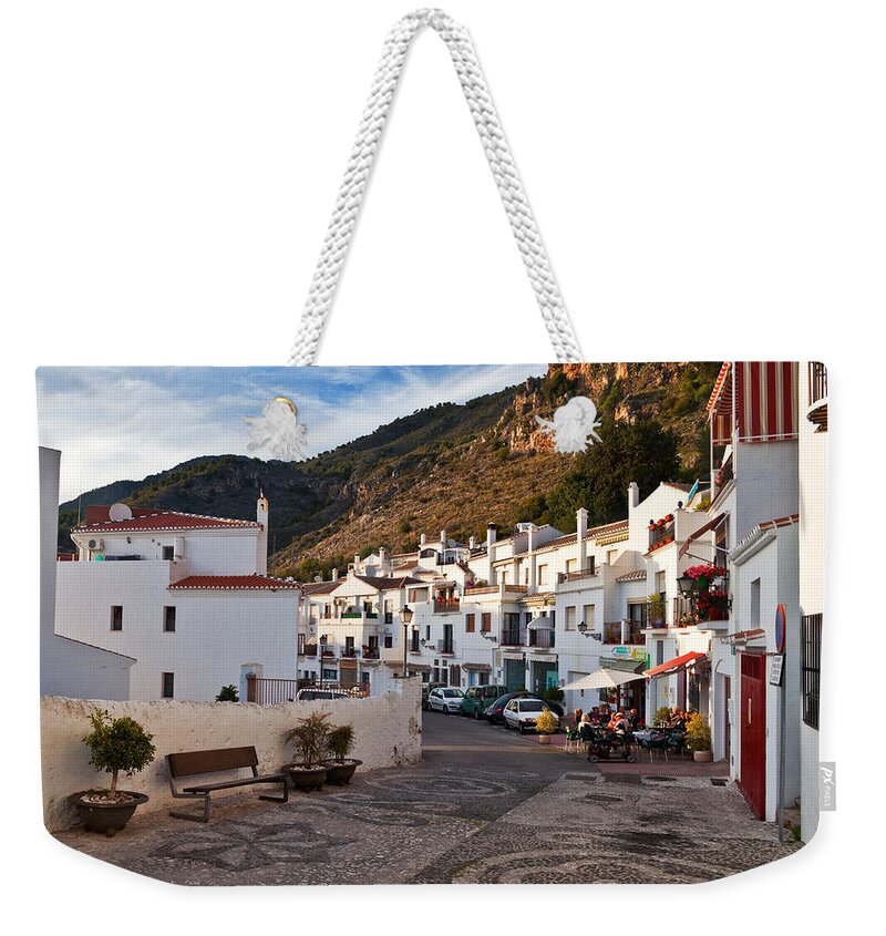 Photography Weekender Tote Bag featuring the photograph Frigiliana Street Scene, Costa Del Sol #1 by Panoramic Images