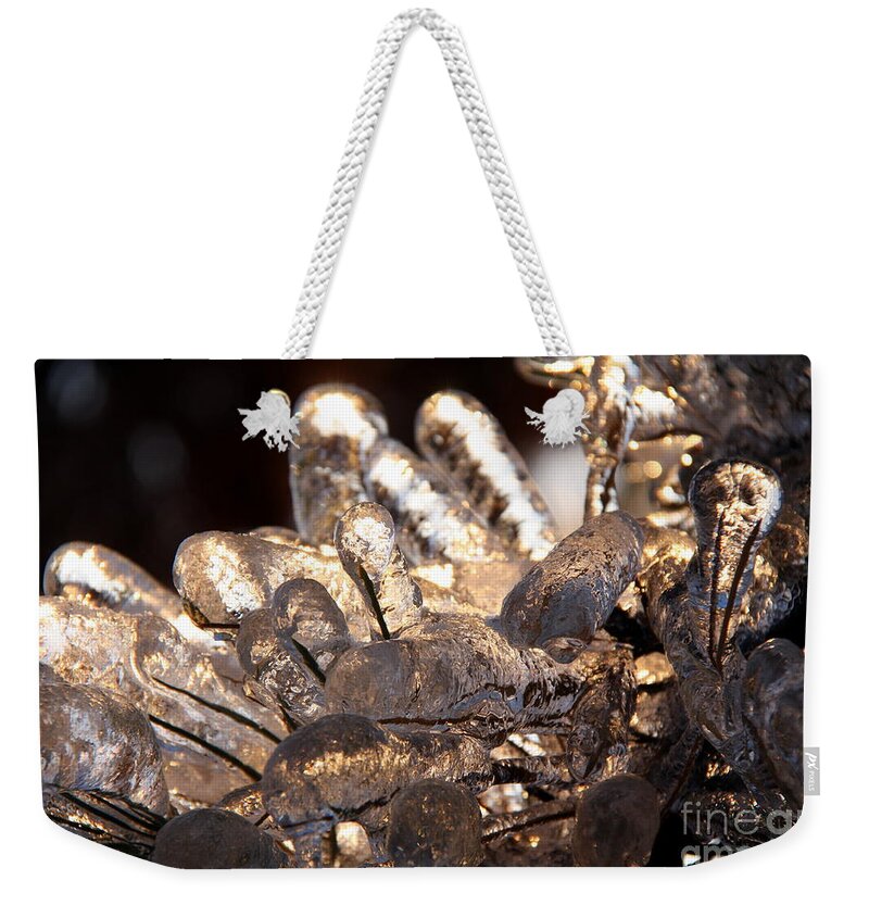 Ice Weekender Tote Bag featuring the photograph Sparkling frost.. by Jolanta Anna Karolska