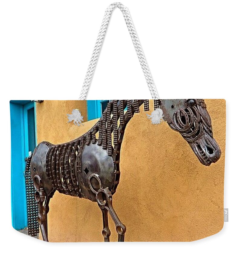 Perspective Weekender Tote Bag featuring the photograph #gallery Hoping On Canyon Road In #1 by Austin Tuxedo Cat