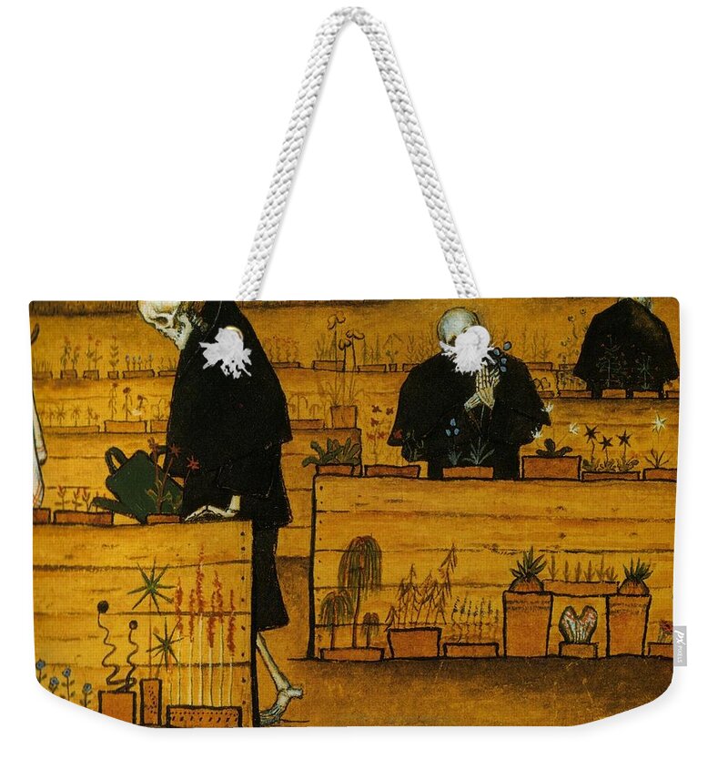 Hugo Simberg Garden Of Death Weekender Tote Bag featuring the painting Garden of Death by Hugo Simberg