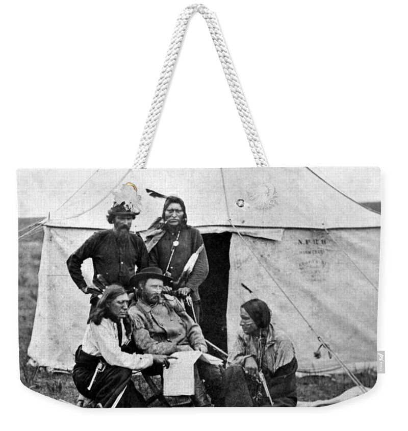 1873 Weekender Tote Bag featuring the photograph George Armstrong Custer, 1873 by Granger
