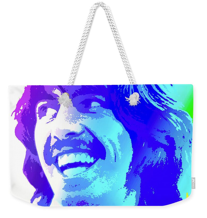 George Harrison Weekender Tote Bag featuring the digital art George Harrison by Greg Joens
