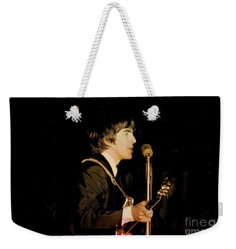 Beatles Weekender Tote Bag featuring the photograph George Harrison #1 by Larry Mulvehill