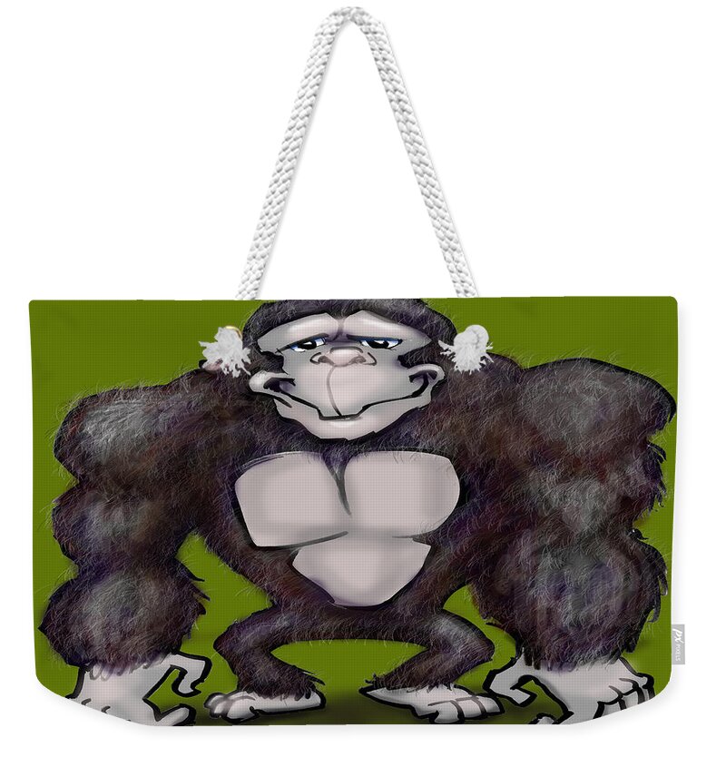 Gorilla Weekender Tote Bag featuring the digital art Gorilla by Kevin Middleton