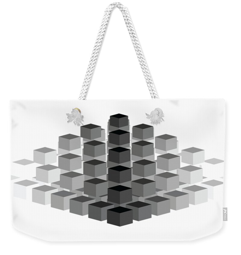 Geometry Weekender Tote Bag featuring the digital art Gradient Pyramid by Pelo Blanco Photo