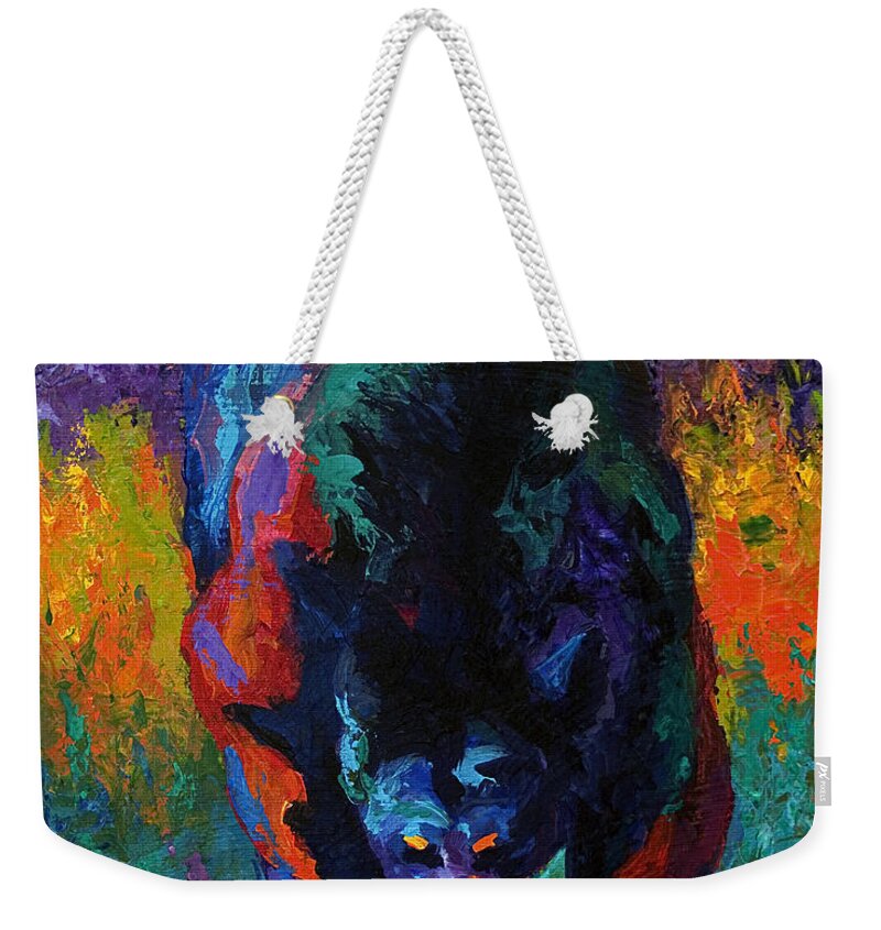 Bear Weekender Tote Bag featuring the painting Grounded - Black Bear by Marion Rose