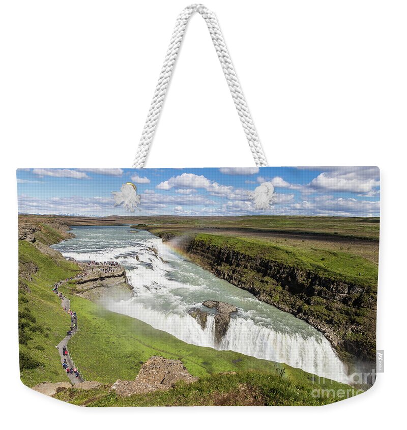 Gullfoss Weekender Tote Bag featuring the photograph Gullfoss waterfall in Iceland #1 by Didier Marti