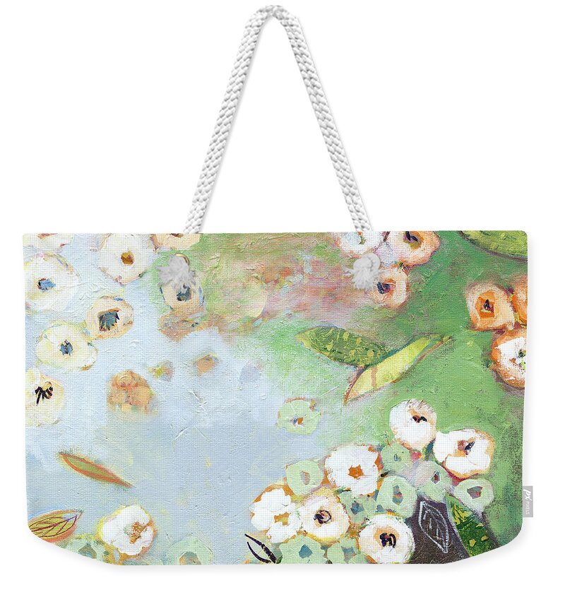 Pond Weekender Tote Bag featuring the painting Hidden Lagoon Part I by Jennifer Lommers