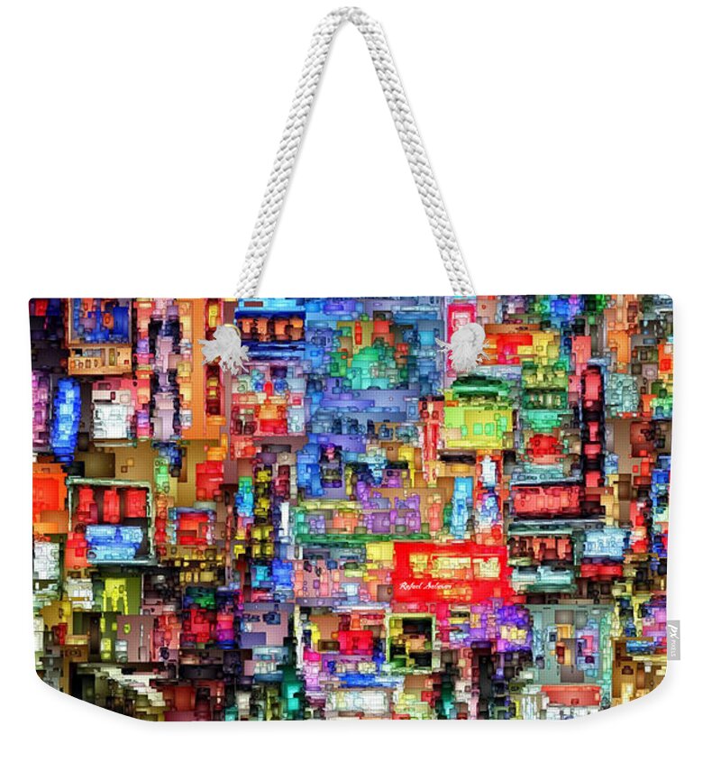 Rafael Salazar Weekender Tote Bag featuring the digital art Hong Kong City Nightlife by Rafael Salazar