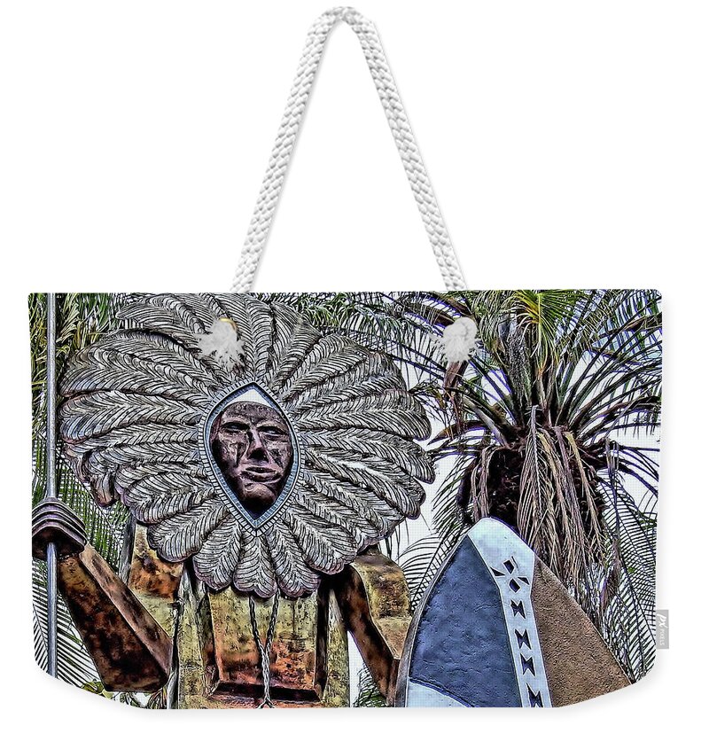 Statue Weekender Tote Bag featuring the photograph Honolulu Zoo Keeper II by Donald J Gray