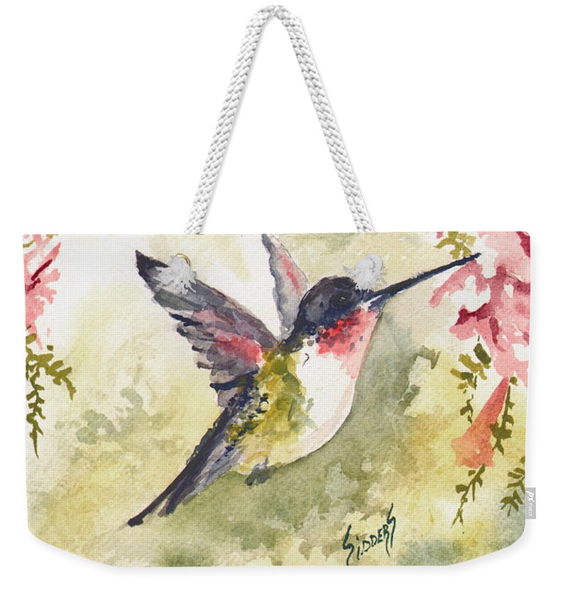 #faatoppicks Weekender Tote Bag featuring the painting Hummingbird #1 by Sam Sidders