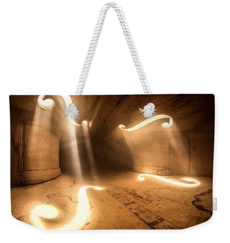 Violin Weekender Tote Bag featuring the photograph Inside Violin #1 by Adrian Borda