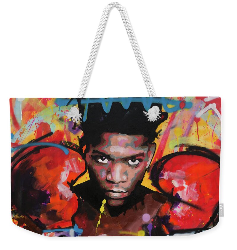 Jean Weekender Tote Bag featuring the painting Jean Michel Basquiat III by Richard Day