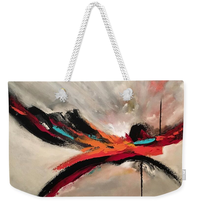 Abstract Weekender Tote Bag featuring the painting Journey by Soraya Silvestri