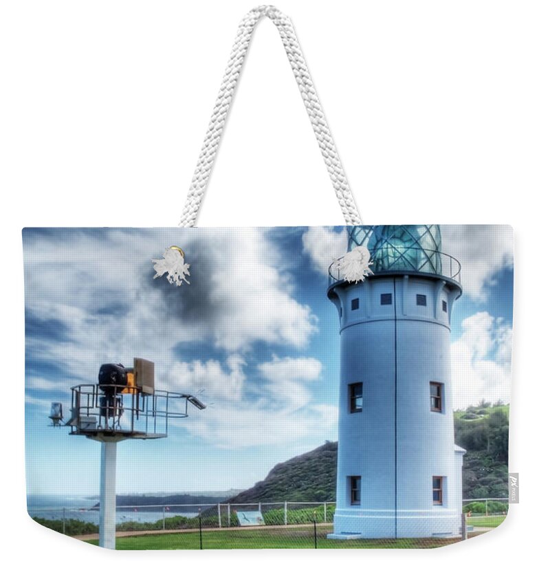 Kilauea Weekender Tote Bag featuring the photograph Kilauea Light House #2 by Joe Palermo