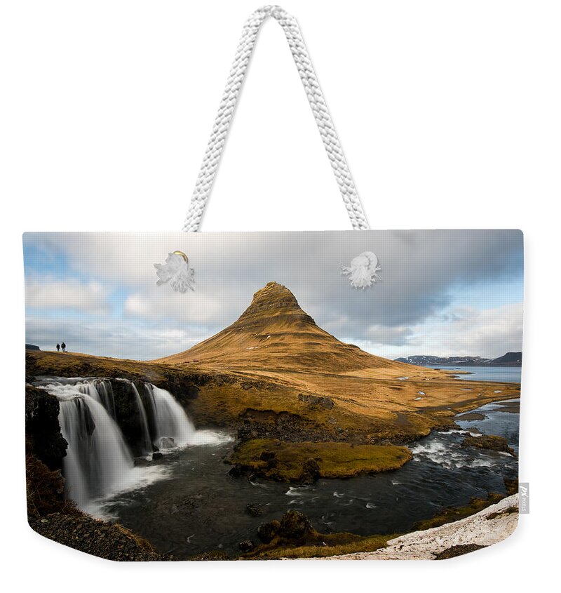 Kirkjufellsfoss Weekender Tote Bag featuring the photograph Kirkjufellsfoss waterfalls by Michalakis Ppalis