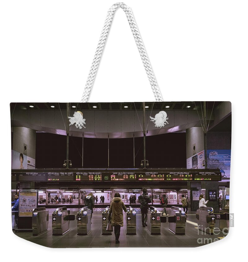 Escalator Weekender Tote Bag featuring the photograph Kyoto Train Station, Japan by Perry Rodriguez