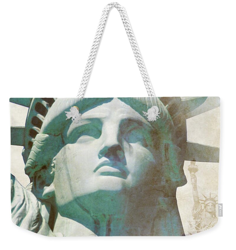 Empire State Building Weekender Tote Bag featuring the photograph Lady Liberty #1 by Jon Neidert