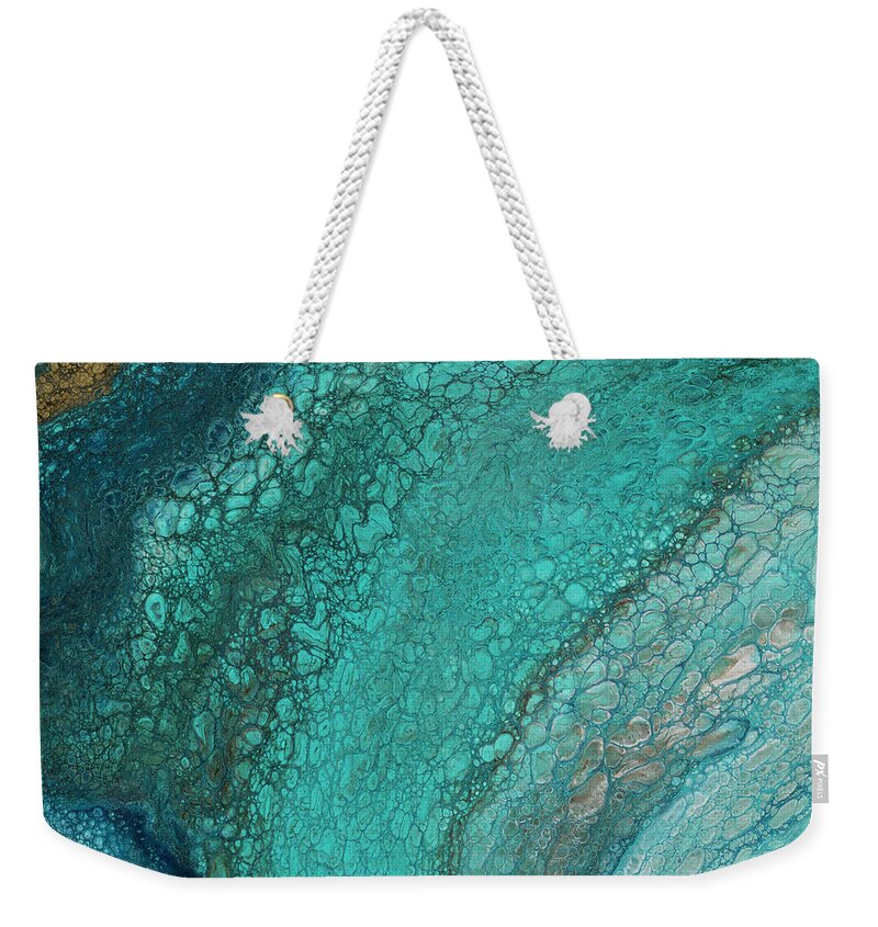 Organic Weekender Tote Bag featuring the painting Lagoon #1 by Tamara Nelson