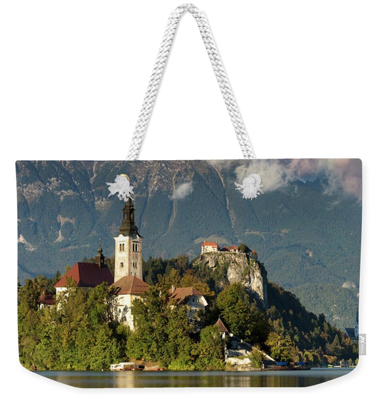 Slovenia Weekender Tote Bag featuring the photograph Lake Bled #1 by Brian Jannsen