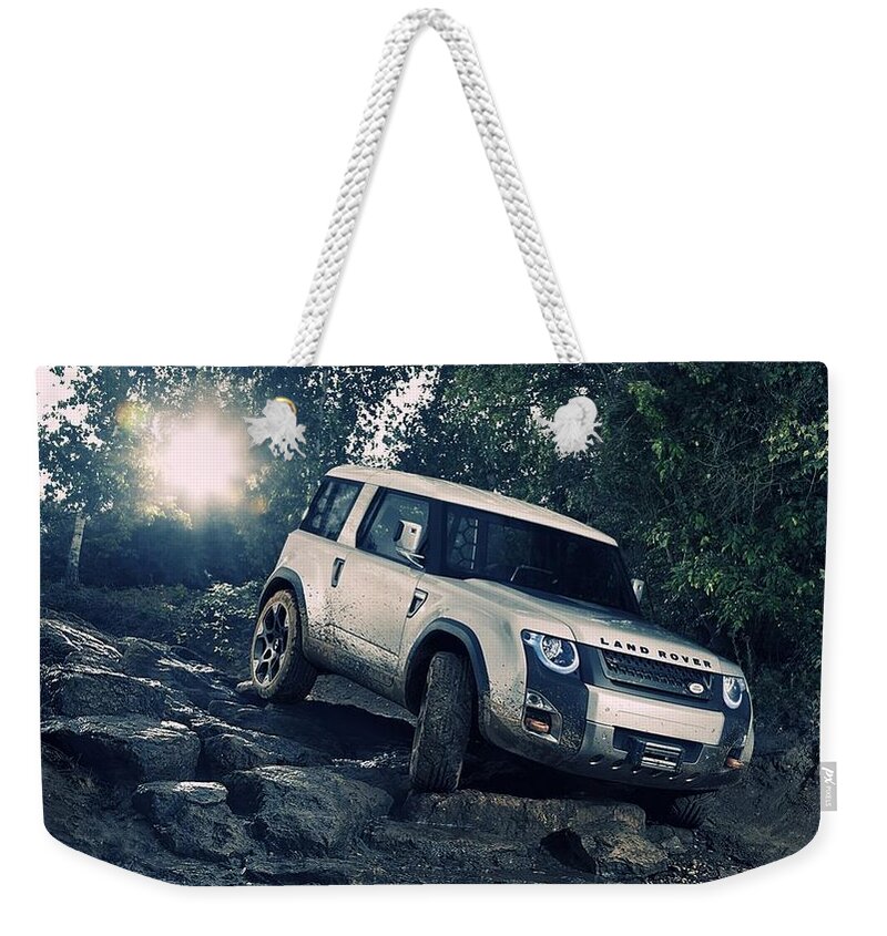 Land Rover Weekender Tote Bag featuring the photograph Land Rover #1 by Mariel Mcmeeking