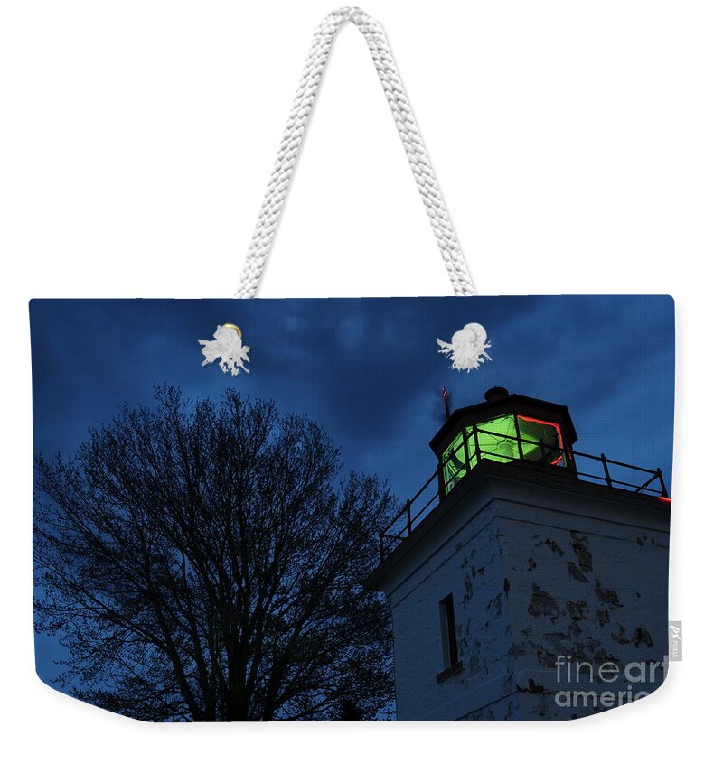 Beacon Weekender Tote Bag featuring the photograph Lighthouse at Night by Joe Ng